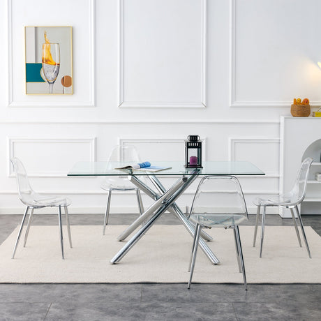 Modern Minimalist Transparent Dining Chair - 6-Piece Set HouseOfZazla