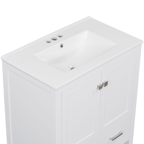 Bathroom Vanity With Single Sink, Combo Cabinet Undermount Sink, Bathroom Storage Cabinet With Two Doors And A Drawer, Soft Closing, Multifunctional Storage, Solid Wood Frame HouseOfZazla