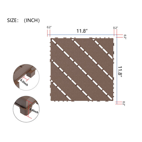 Durable Plastic Interlocking Deck Tiles, Waterproof Outdoor And Indoor Use HouseOfZazla