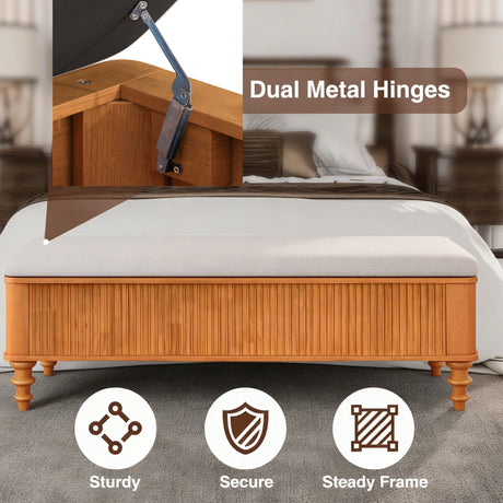 50.8-Inch Multi-Functional Storage Ottoman Bench HouseOfZazla