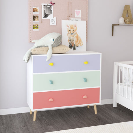 3 Drawer Dresser Storage Cabinet With Anti-Tip Safety HouseOfZazla