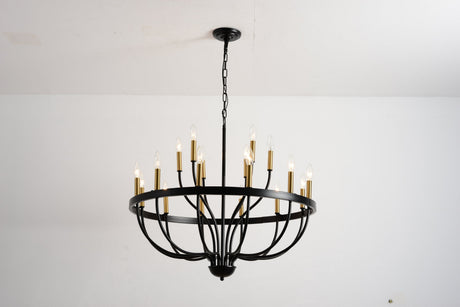 15-Light Industrial Iron Candle Chandelier Modern Farmhouse Pendant Light HouseOfZazla