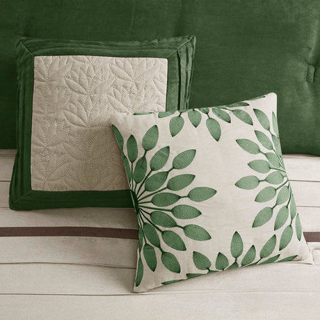 7 Pc Faux Suede Comforter Set Green Queen HouseOfZazla