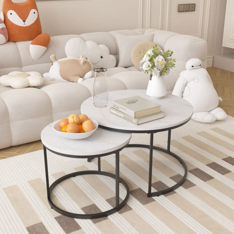 Round Nesting Coffee Table (Set of 2) HouseOfZazla