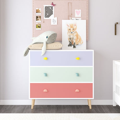 3 Drawer Dresser Storage Cabinet With Anti-Tip Safety HouseOfZazla