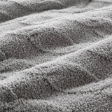 3 Pieces Full/Queen Cable Knit Chenille Comforter Set Gray