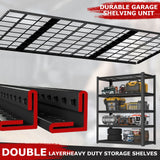 Garage Storage Rack, 5 Layer Adjustable Shelving Unit For Warehouse - Black