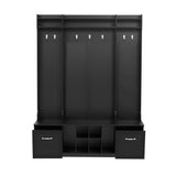 5 In 1 Entryway Bench With Coat Rack, 7 Sturdy Hooks, 2 Spacious Drawers And Adjustable Shelves