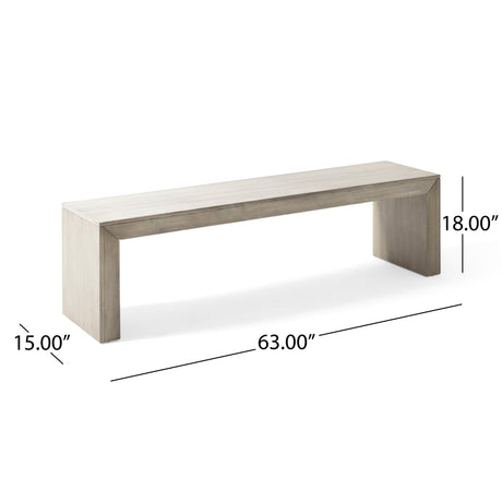 Acacia Wood Dining Bench, Farmhouse Style HouseOfZazla