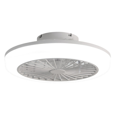Enclosed Ceiling Fan With Light and Remote, Flush Mount Bladeless Low Profile - White HouseOfZazla