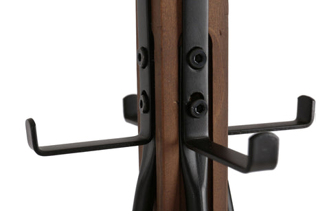 Reclaimed Wood And Metal Freestanding Coat Rack With Hooks Use In Bedroom, Living Room - Natural HouseOfZazla