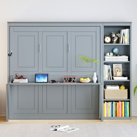 Sturdy Murphy Bed With Desk And Bookshelf HouseOfZazla