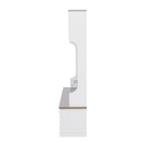Hall Tree With Bench And Shoe Storage, 5 In 1 Entryway Organizer Cabinet With Coat Rack, 4 Shoe Cubbies & 7 Hooks - White