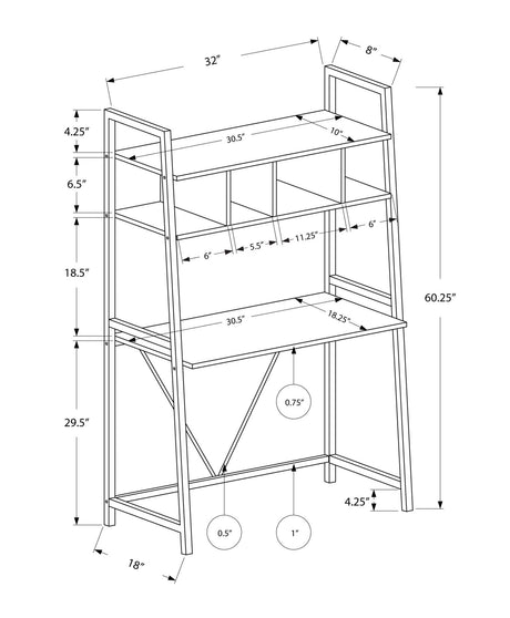 Computer Desk for Home Office, Laptop & Storage Shelves - White HouseOfZazla