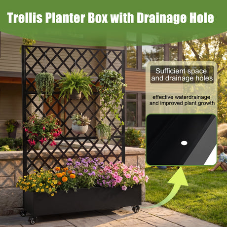 Metal Raised Garden Bed with Wheels and Trellis HouseOfZazla