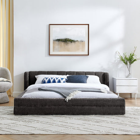 Modern Upholstered Bed Frame With Thick Fabric And Headboard HouseOfZazla