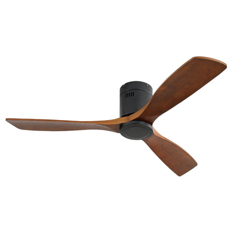 Ceiling Fan With 3 Solid Blades, Remote Controlled Reversible DC Motor - Black HouseOfZazla