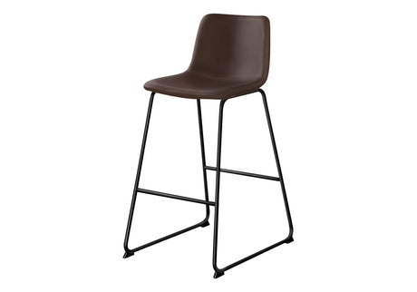 Bar Height Office Chair with Curved Backrest and Leather-Look Upholstery HouseOfZazla