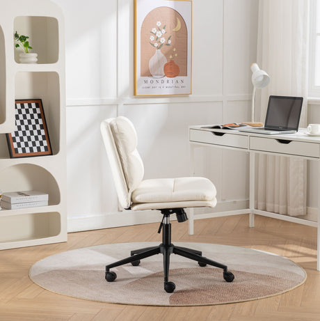 Bizerte - Adjustable Swivel Criss-Cross Chair, Wide Seat / Office Chair / Vanity Chair - White HouseOfZazla