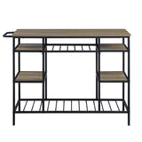 Lona - Kitchen Island - Rustic Oak / Black