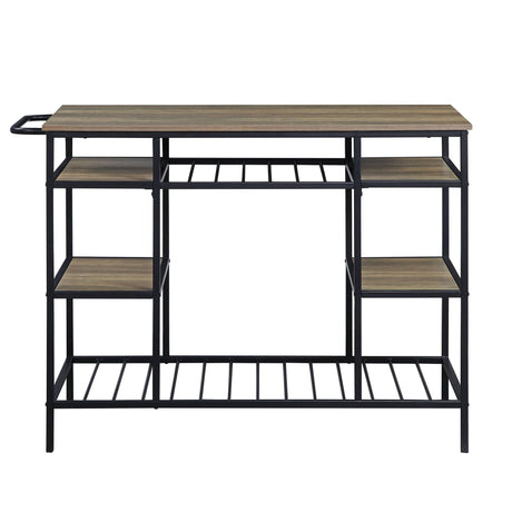 Lona - Kitchen Island - Rustic Oak / Black HouseOfZazla