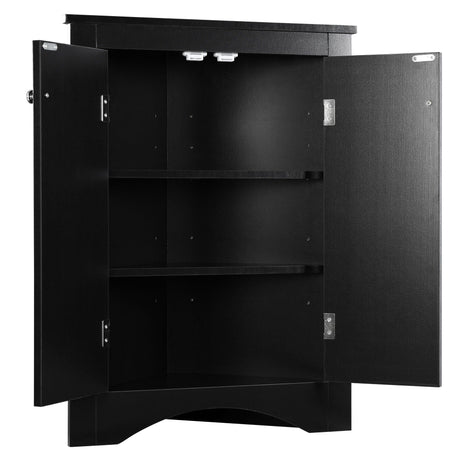 Triangle Bathroom Storage Cabinet With Adjustable Shelves, Freestanding Floor Cabinet For Home Kitchen HouseOfZazla