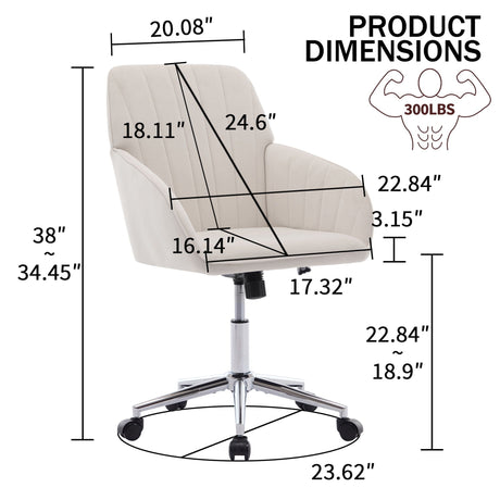 Adjustable Ergonomic Office Chair, Swivel Backrest Seat HouseOfZazla