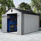 8x14Ft Resin Outdoor Storage Shed with Carpet
