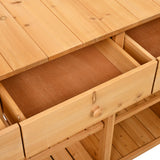 TOPMAX 65.7'' Tall Garden Potting Bench Table with Hutch