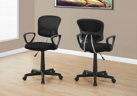 Office Chair, Adjustable Height, Swivel, Ergonomic, Armrests, Mesh, Contemporary / Modern - Black HouseOfZazla