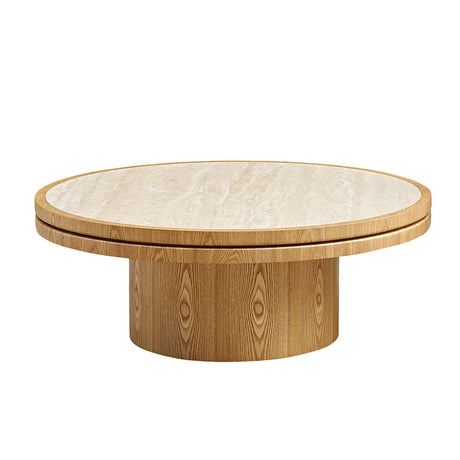 35.43 Inch Round Coffee Table with Sintered Stone Top HouseOfZazla