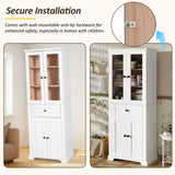 Bathroom Storage Cabinet, Adjustable Shelves & Drawer, Freestanding Tower