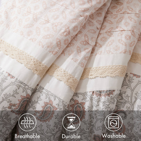 9 Piece Cotton Percale Comforter Set Blush HouseOfZazla