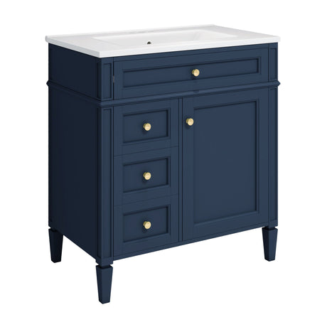 Bathroom Vanity With Medicine Cabinet, Royal Mirror Cabinet, Modern Bathroom Storage Cabinet With 2 Soft Closing Doors And 4 Drawers HouseOfZazla