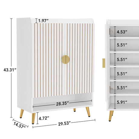 Shoe Cabinet With Doors, 7 Tier Storage Organizer HouseOfZazla