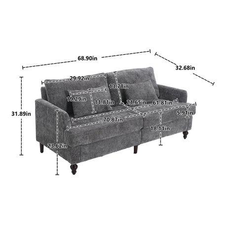 Mid Century Modern Fabric Loveseat Sofa, 2 Seat Upholstered Couch HouseOfZazla