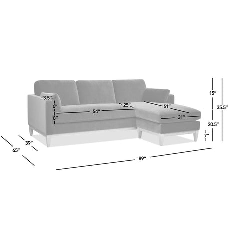 Knox - Modern Farmhouse Reversible Chaise Sectional Sofa HouseOfZazla