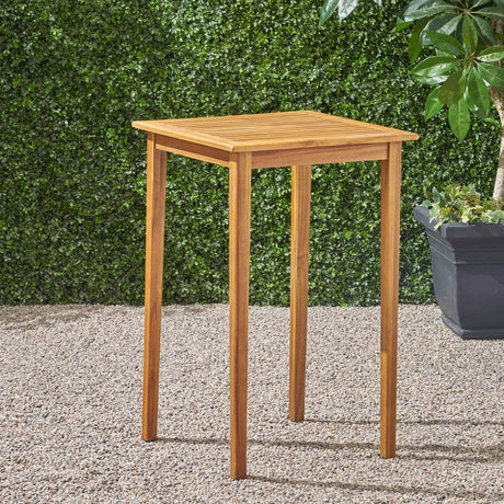 Outdoor Minimalist Acacia Wood Square Bar Table HouseOfZazla