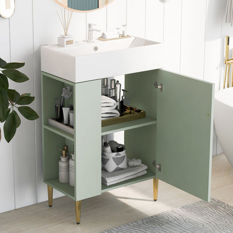 Bathroom Vanity, Combo Cabinet, Bathroom Storage Cabinet, Single Ceramic Sink HouseOfZazla