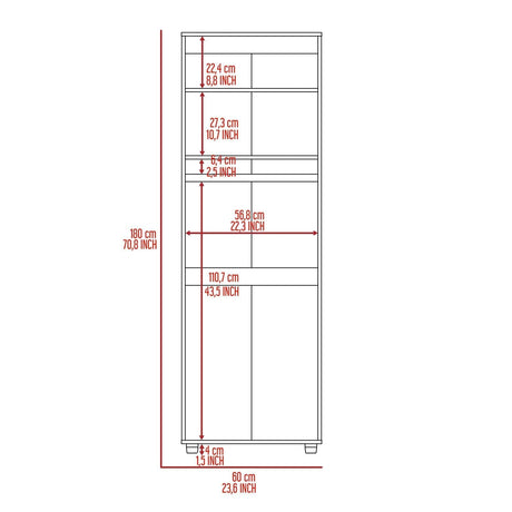 Armoire Organiser, Two Shelves, Rod, Double Door Cabinet Armoire HouseOfZazla