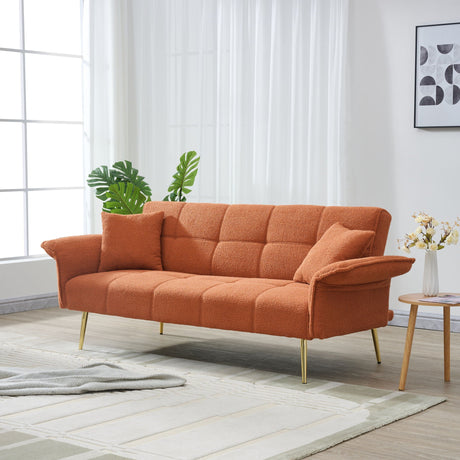 Convertible Double Futon Sofa Bed With Folding Armrests For Living Rooms HouseOfZazla