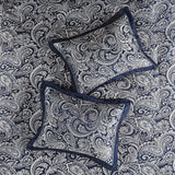 12 Piece Comforter Set with Cotton Bed Sheets Navy Cal King