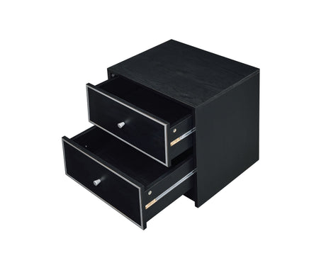 Modern Black Nightstand Table HouseOfZazla