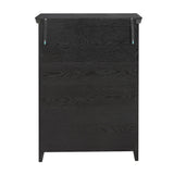 Modern 5-Drawer Black Dresser for Living Room Storage