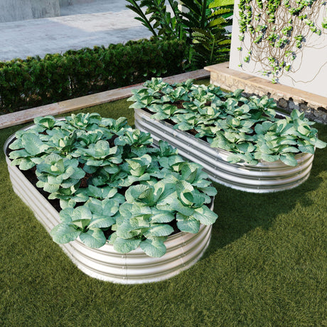 Heavy Duty Galvanized Raised Garden Bed Kit For Vegetables, Flowers & Herbs HouseOfZazla