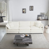 Mid-Century Modern Couch 3-Seater Sofa with Chenille Fabric