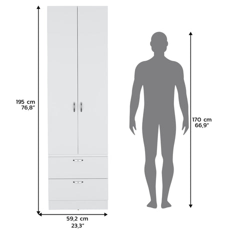 Armoire Organiser, Two Shelves, Rod, Double Door Cabinet Armoire HouseOfZazla