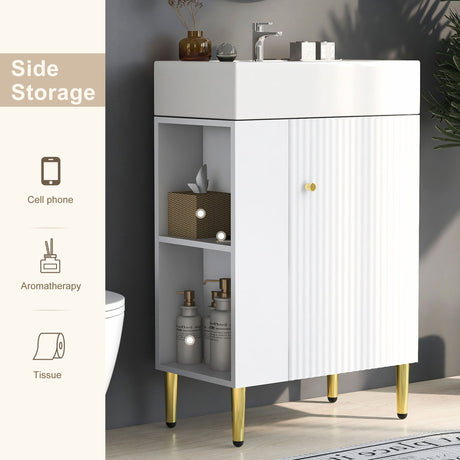 Bathroom Vanity, Combo Cabinet, Bathroom Storage Cabinet, Single Ceramic Sink HouseOfZazla