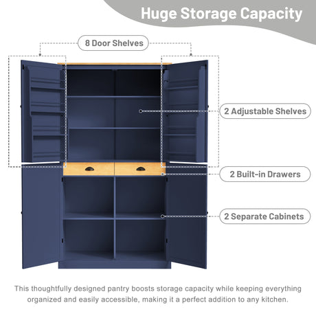 TOPMAX Large Freestanding Kitchen Pantry Storage Cabinet HouseOfZazla