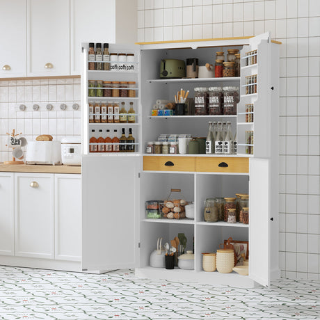TOPMAX Large Freestanding Kitchen Pantry Storage Cabinet HouseOfZazla
